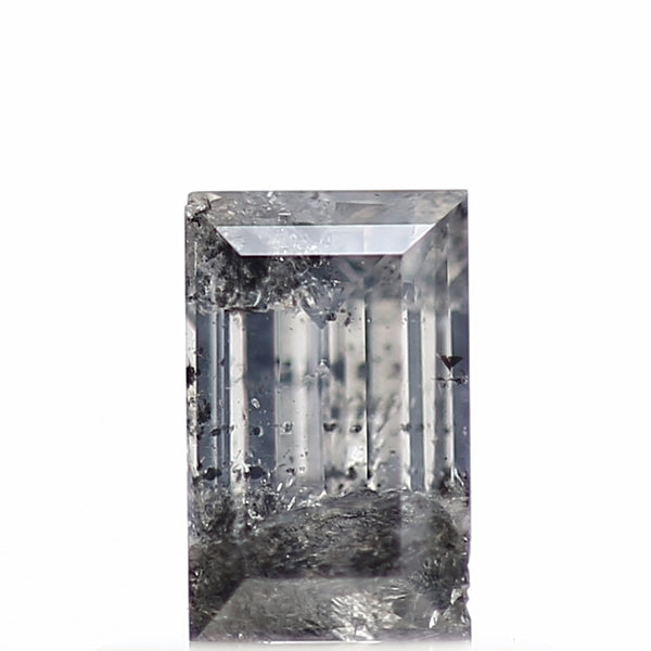 0.38 Carat Baguette Cut Salt & Pepper Diamond Gray Loose Diamond 5.25 MM