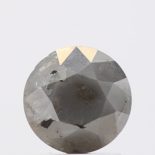 1.50 Carat Gray Diamond Round Shape Natural Loose Diamond 6.7 MM - Blackdiamond