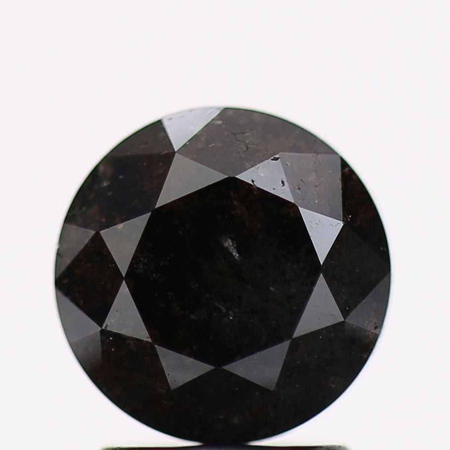 1.86 Carat Fancy Black Round Brilliant Diamond GIA Certified