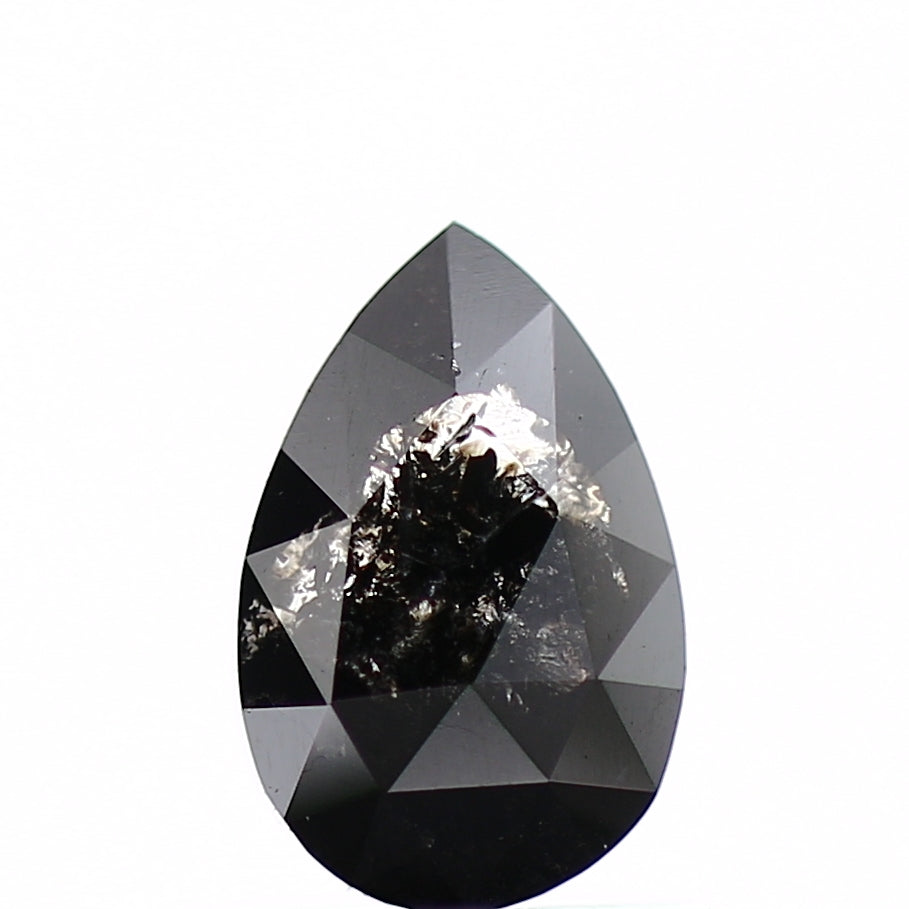 0.36 Carat Natural Pear Rose Cut Black Loose Diamond SDM479