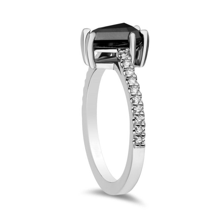 1ct The Classic Forever Love White and Black Diamond Pave Ring 14k Gold - Blackdiamond