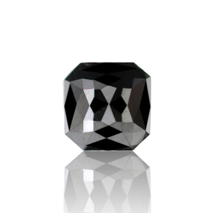 Asscher Shape Diamond 0.81 Carat Loose Natural Ethically Sourced Black Diamond For Custom Engagement