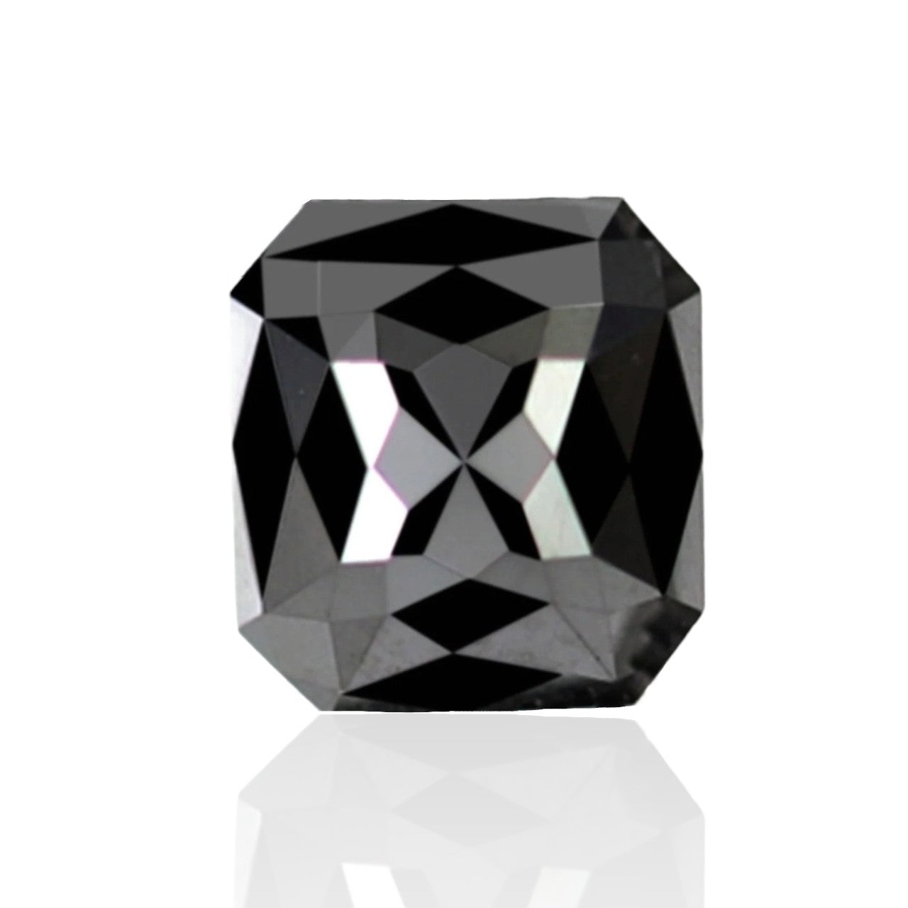 Asscher Diamond 1.18 Carat Loose Natural Heated Black Earth Mined AAA Quality Black Diamond Infinity Setting Ring