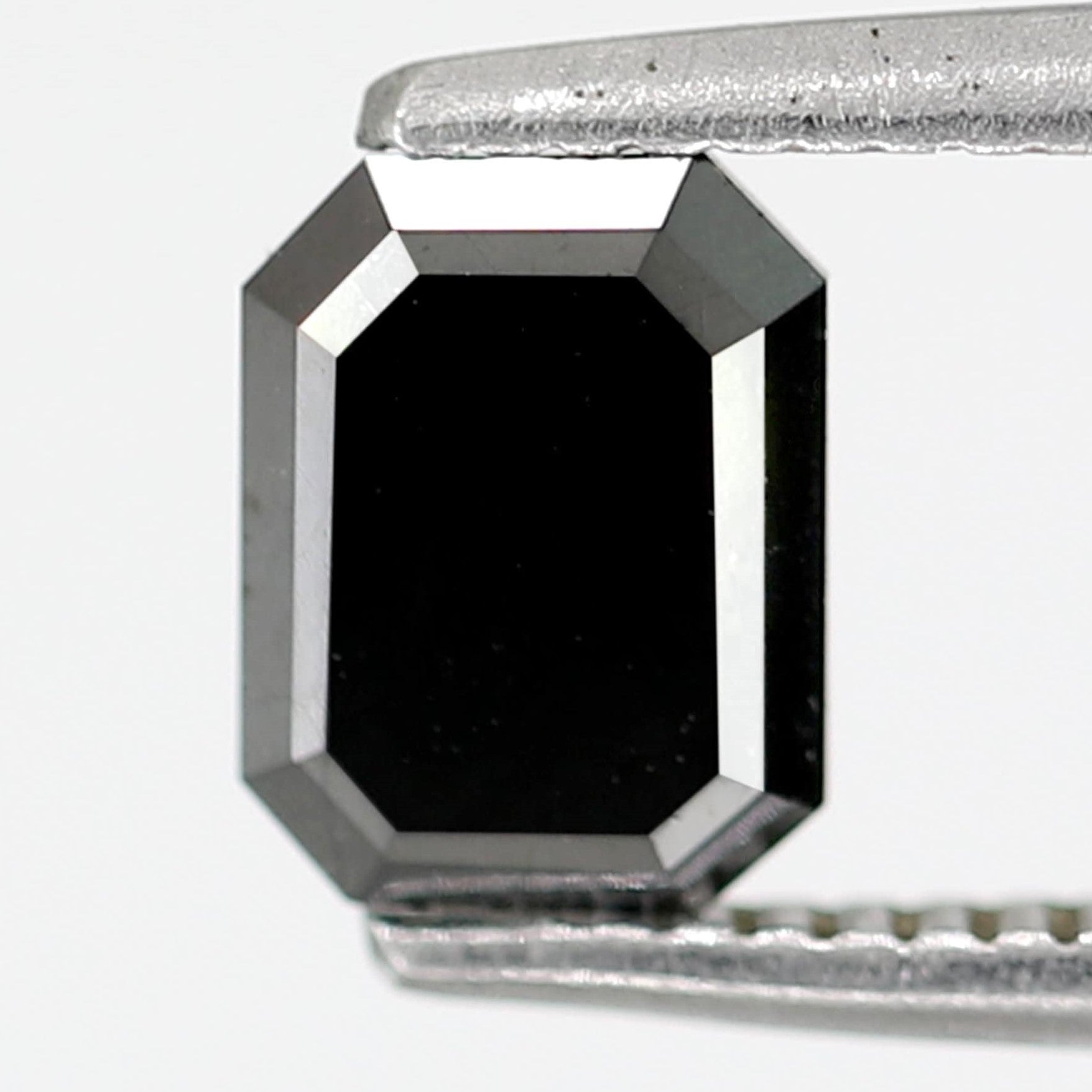 0.79 Carat Brilliant Emerald Cut 6 MM Faceted Shining Long Treated Black Loose Earth Mine Diamond For Engagement Ring - Blackdiamond