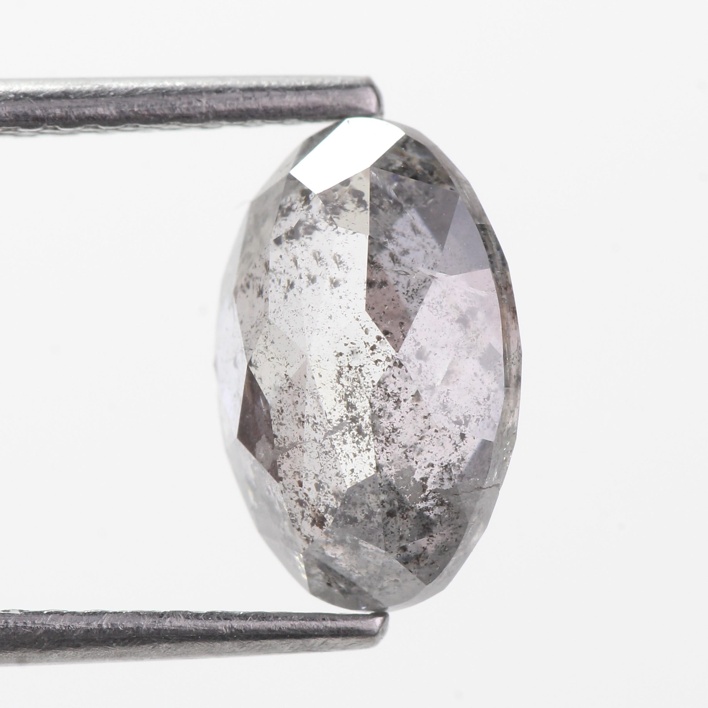 2.25 Carat Natural Oval Salt and Pepper Diamond 9.70 MM