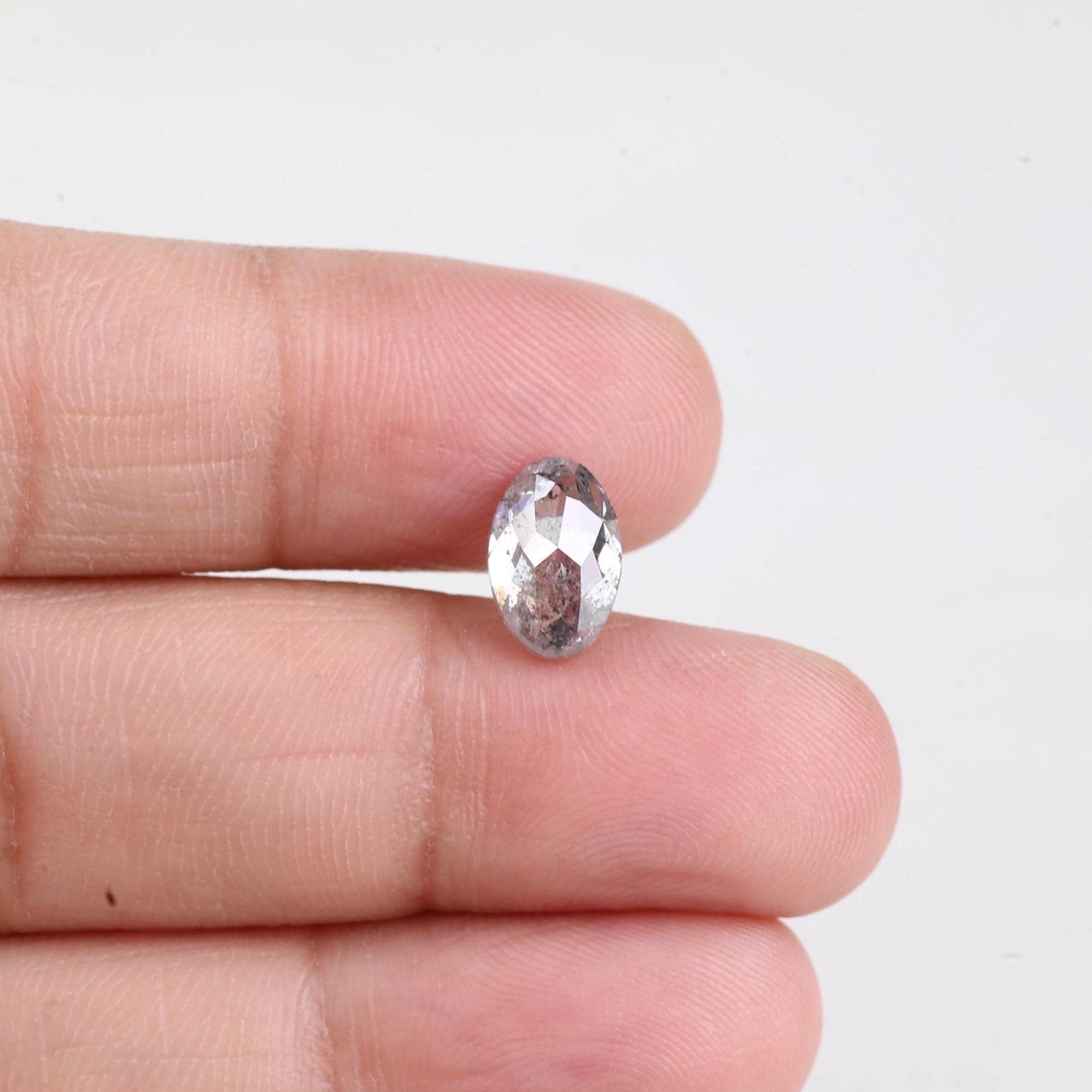 2.25 Carat Natural Oval Salt and Pepper Diamond 9.70 MM