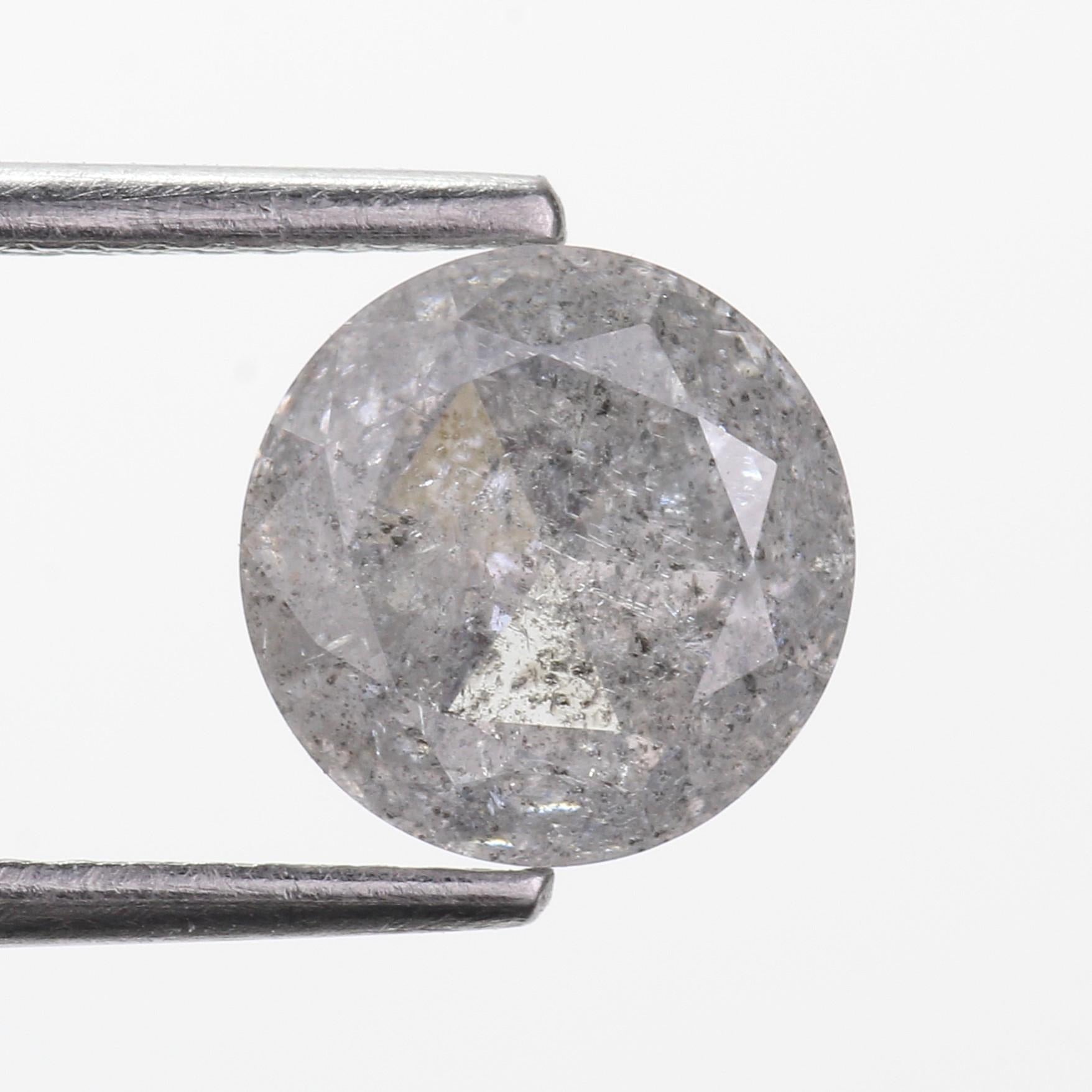 2 Ct Round Rose cut Salt and Pepper Diamond 7.4 MM