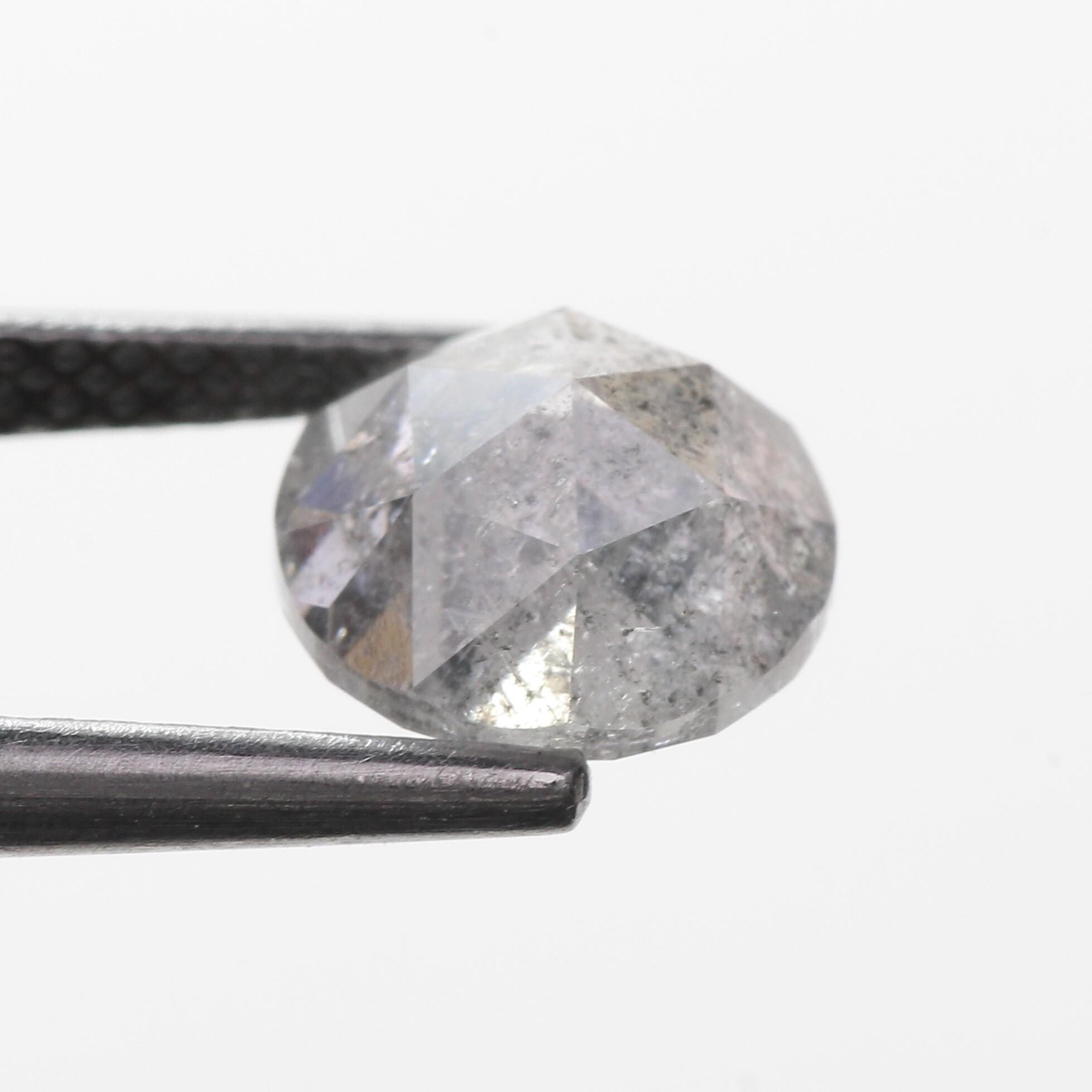 2 Ct Round Rose cut Salt and Pepper Diamond 7.4 MM