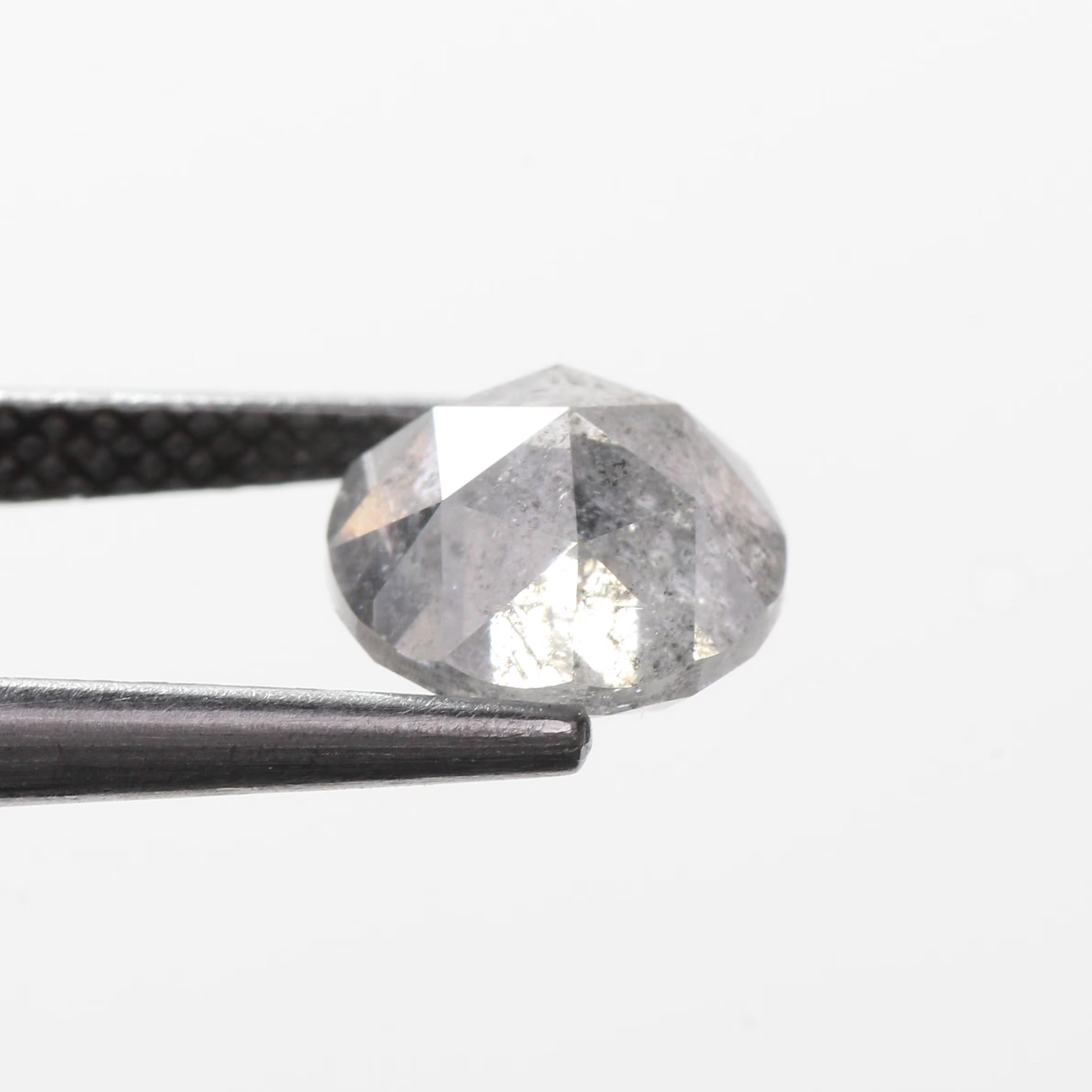 2 Ct Round Rose cut Salt and Pepper Diamond 7.4 MM
