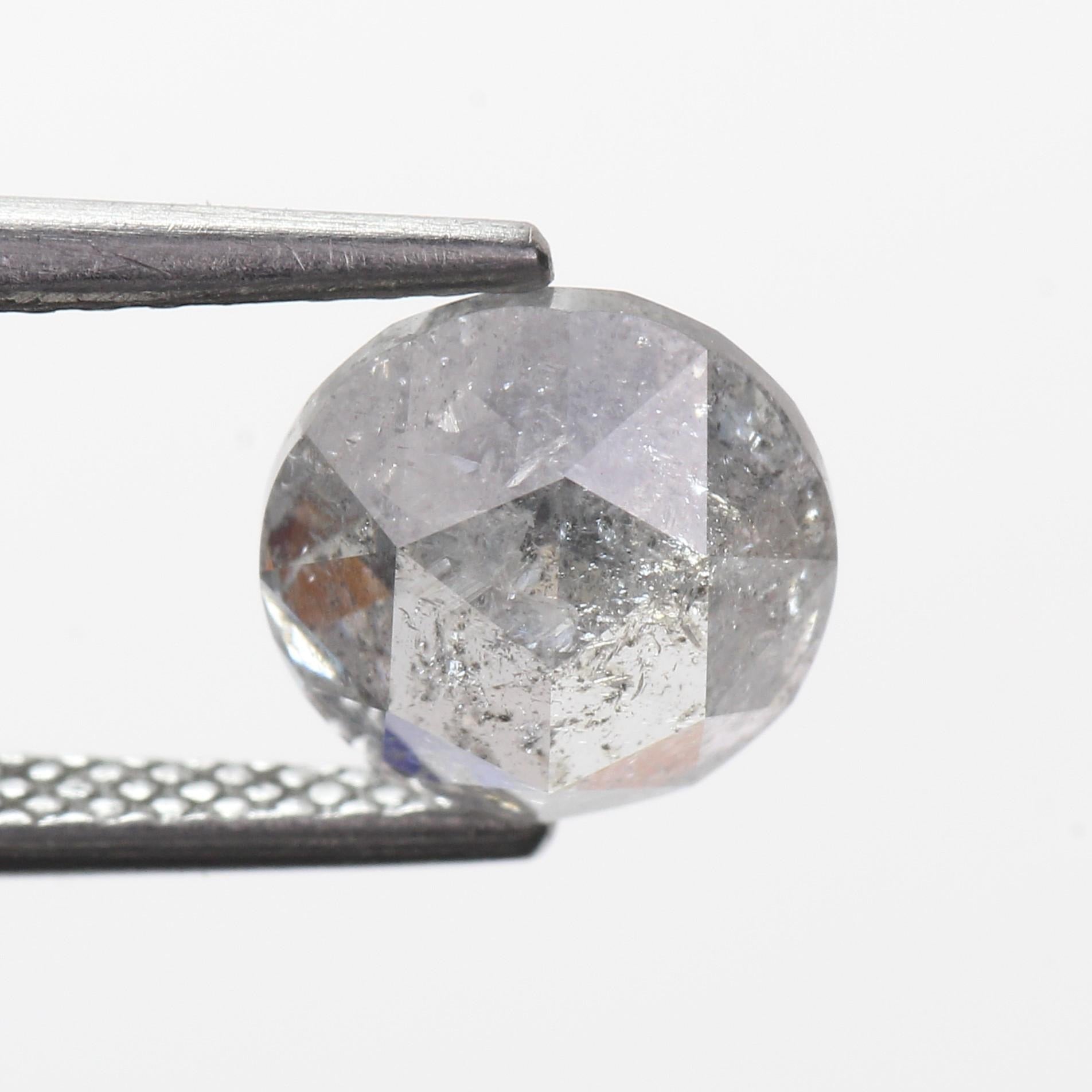 2 Ct Round Rose cut Salt and Pepper Diamond 7.4 MM