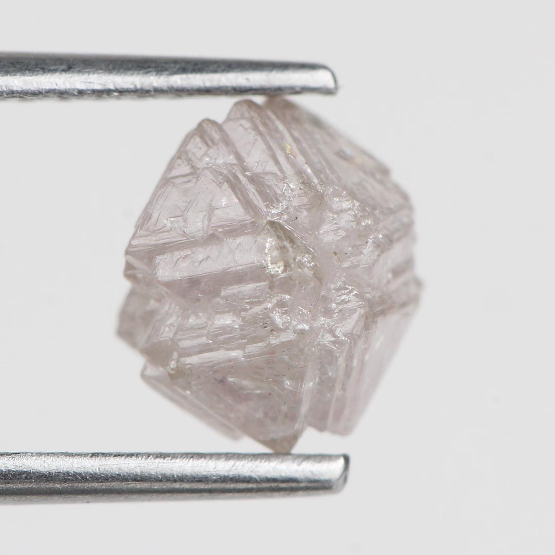 2.45 Carat Natural Rough Light Purple Pink Loose Uncut Diamond 7 MM