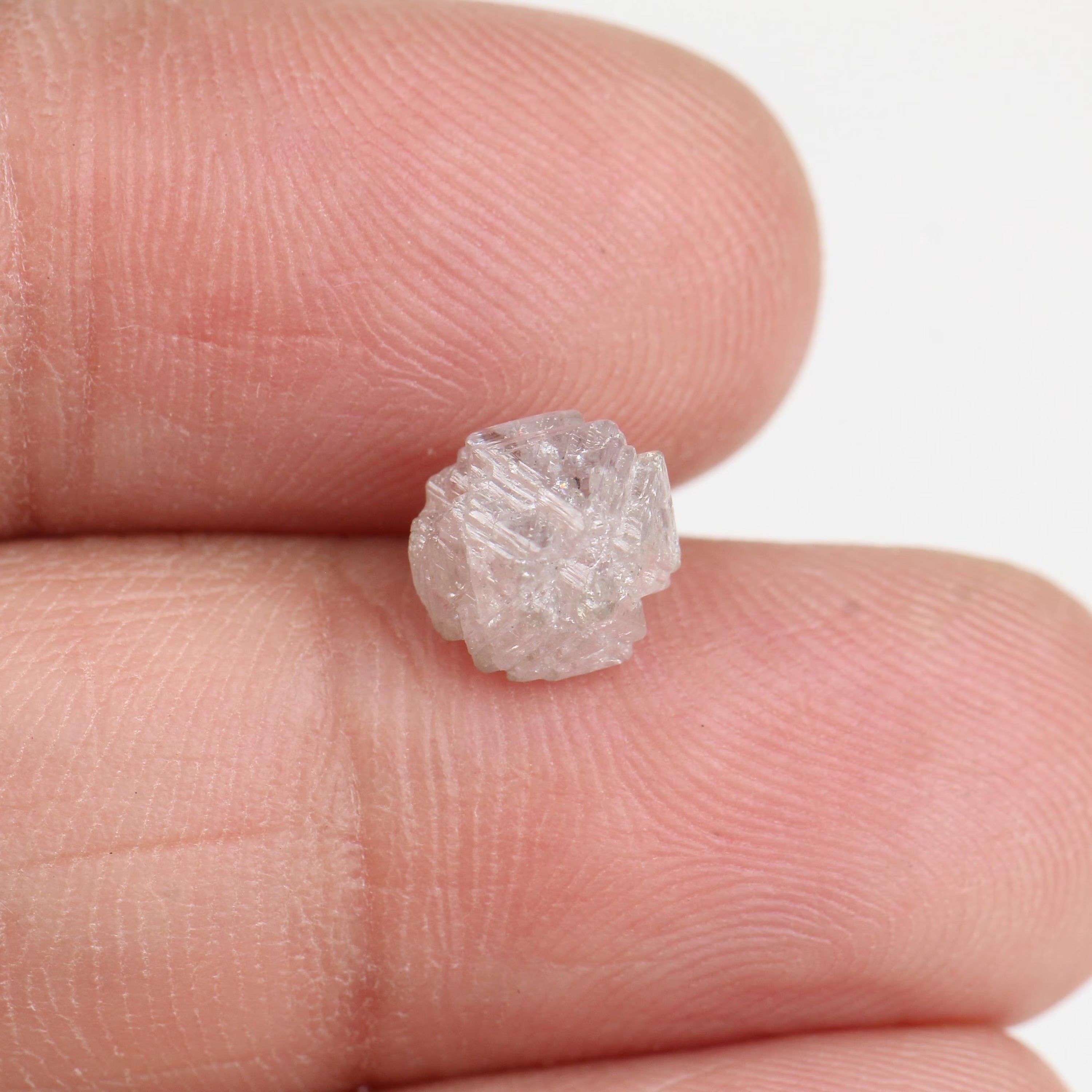 2.45 Carat Natural Rough Light Purple Pink Loose Uncut Diamond 7 MM