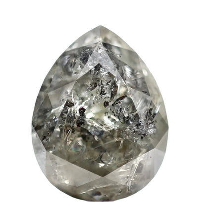 2.05 Carat Loose Gray Salt and Pepper Pear Natural Diamond 8.64 MM sd9996