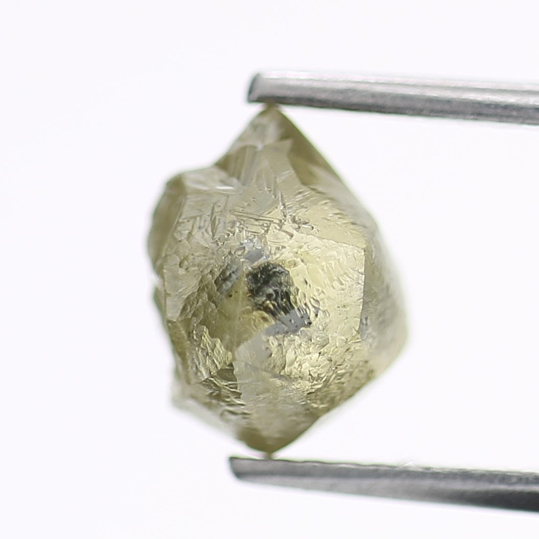 2.25 Carat Natural Fancy Green Yellow Clear Rough Diamond 8 MM