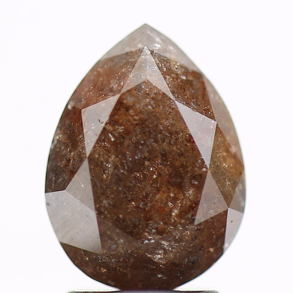 2.29 Carat Rustic Orange Pear Salt and Pepper Diamond 9.77 MM