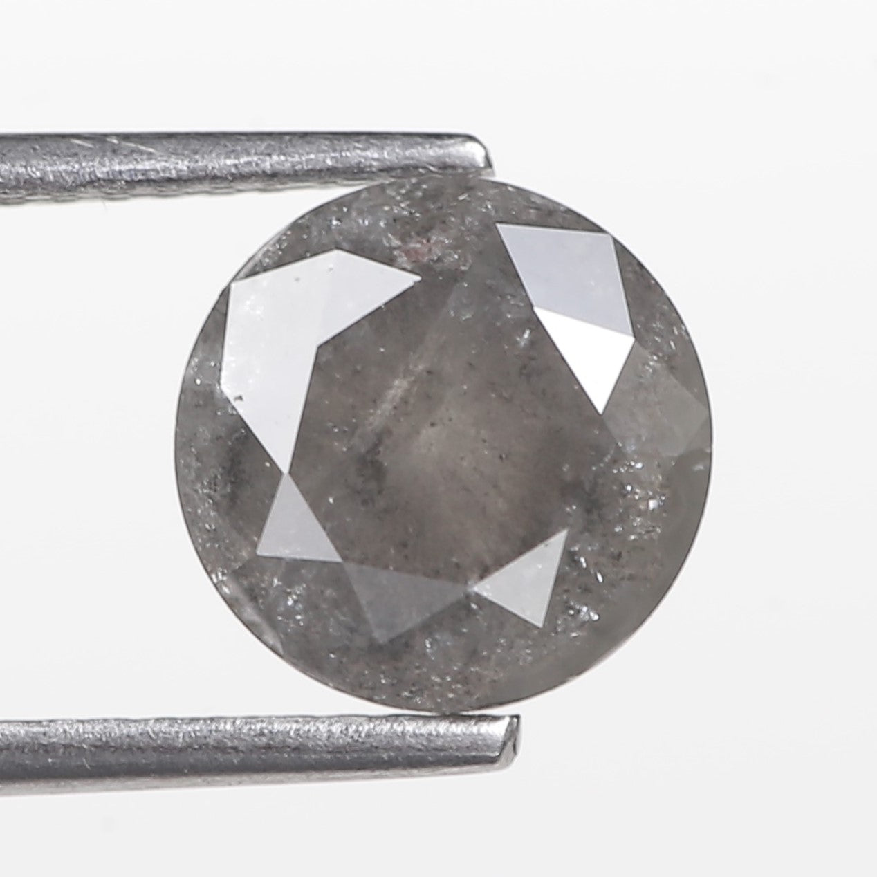 2.34 Carat Fancy Gray Round Cut Salt & Pepper Diamond 8.20 MM