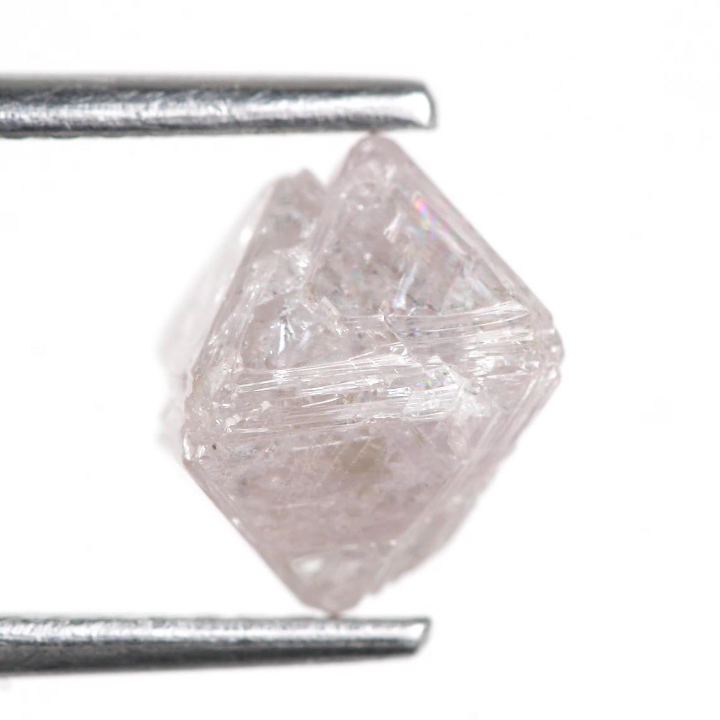 Natural Octahedron Light Purple Pink Rough Diamond 6.7 MM