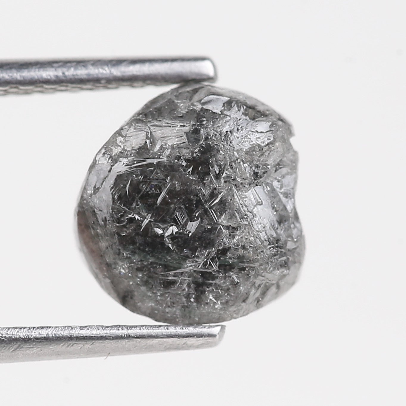 2.68 Carat Natural Black Gray Rough Diamond 7.52 MM