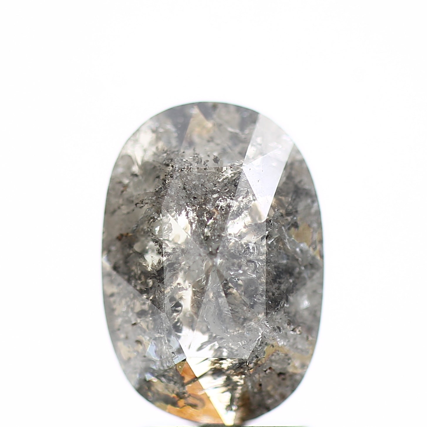 2.70 Carat Cushion Salt and Pepper Gray Loose Diamond  10.40 MM
