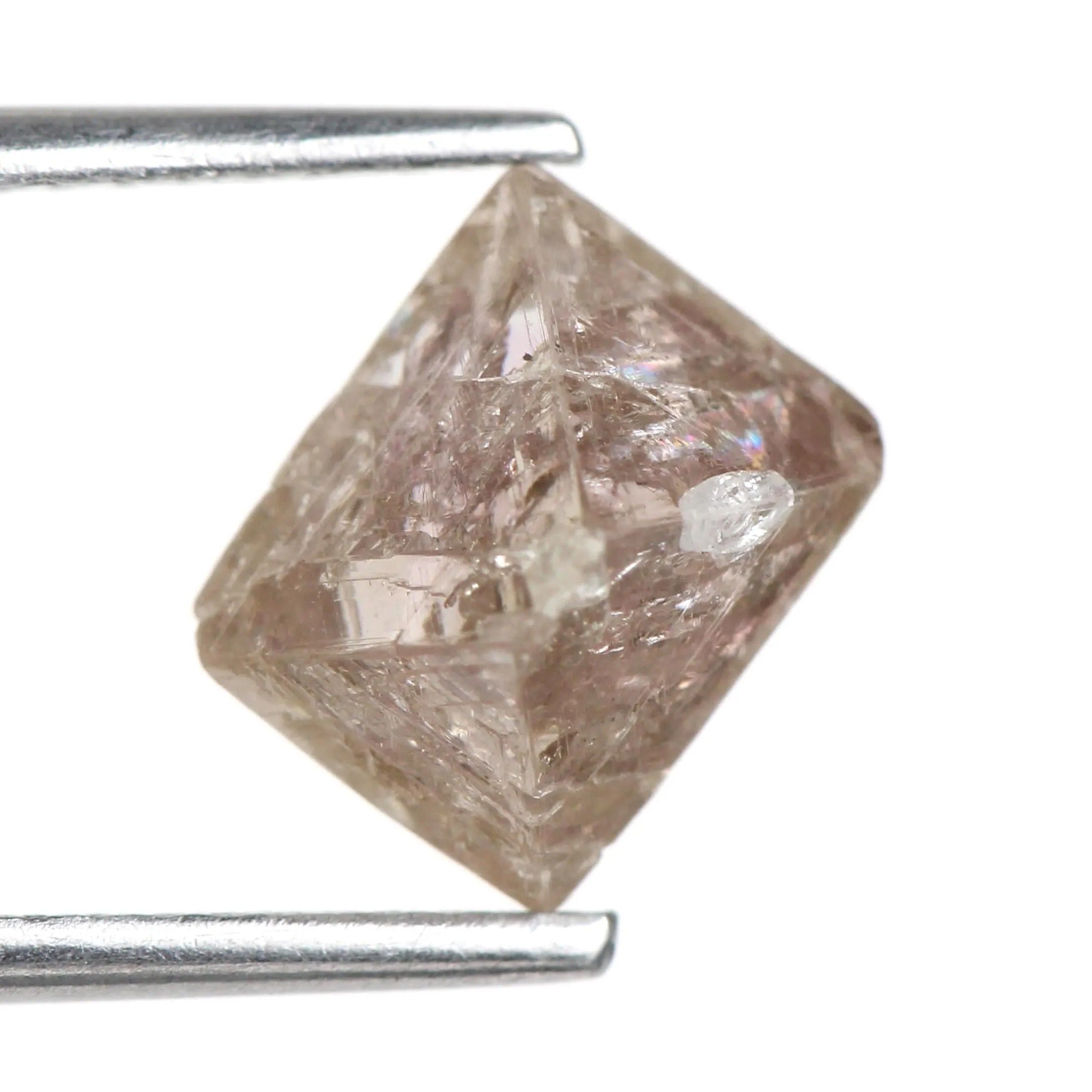 2.76 Carat Natural Light Purple Brown Rough Diamond Crystal 7.8 MM