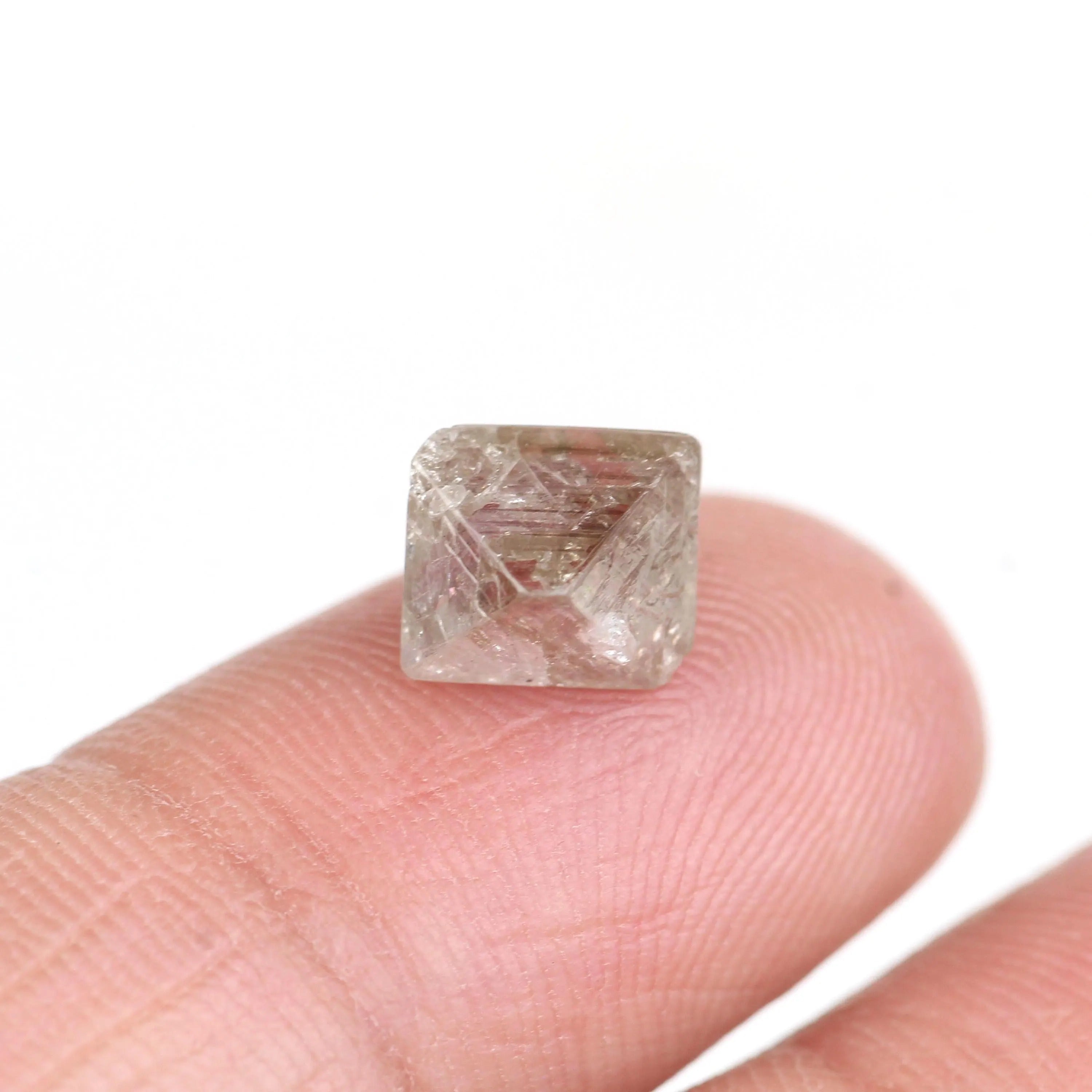 2.76 Carat Natural Light Purple Brown Rough Diamond Crystal 7.8 MM