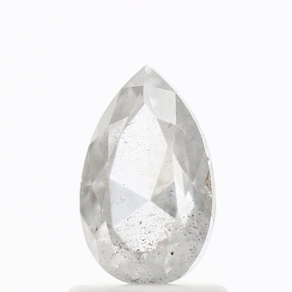 1.27 Carat Natural Icy Gray Salt and Pepper Pear Diamond 8.06 MM