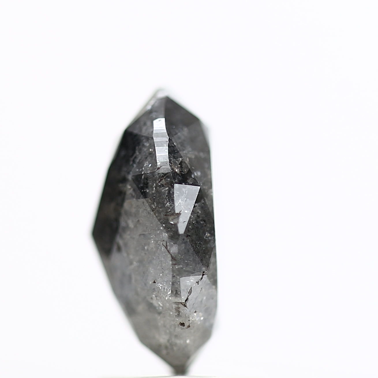 2.21 Carat Fancy Grey Salt and Pepper Oval Diamond 9.54 MM