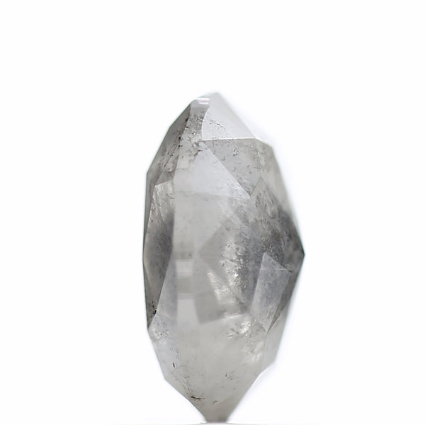 1.60 Carat Rose cut Fancy Gray Oval Salt and Pepper Diamond 8.52 MM