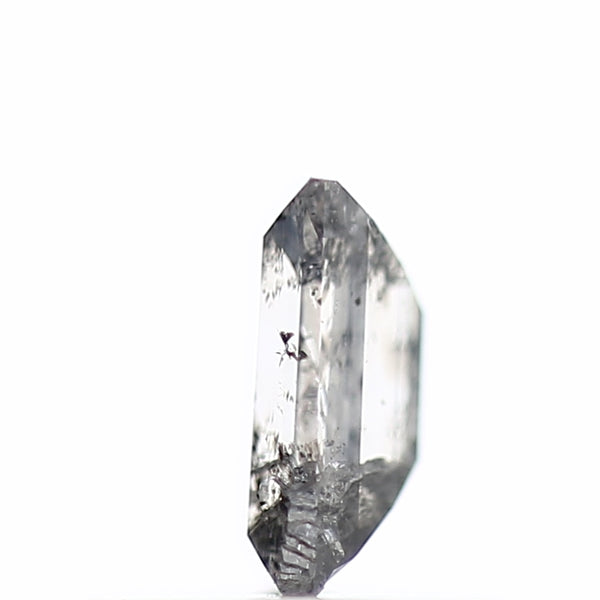 0.38 Carat Baguette Cut Salt & Pepper Diamond Gray Loose Diamond 5.25 MM