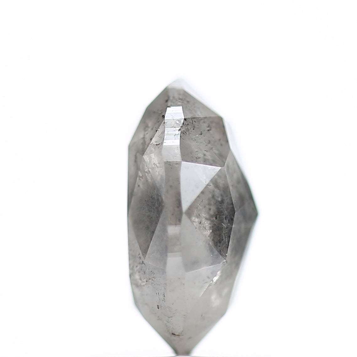 1.60 Carat Rose cut Fancy Gray Oval Salt and Pepper Diamond 8.52 MM