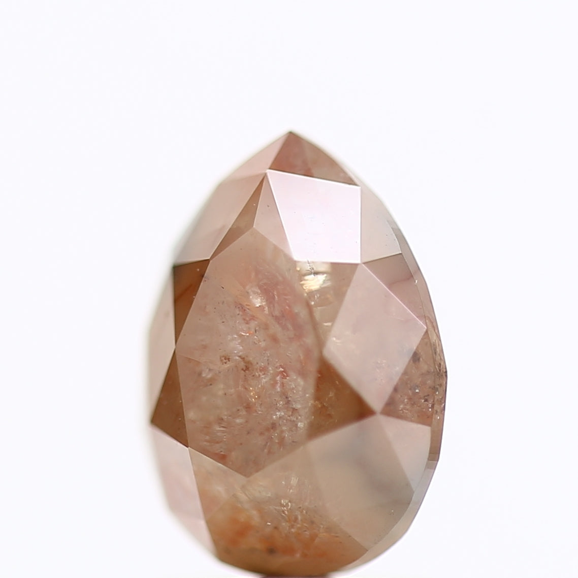 2.12 Carat Pear Cut Orange Salt And pepper Diamond 8.38 MM