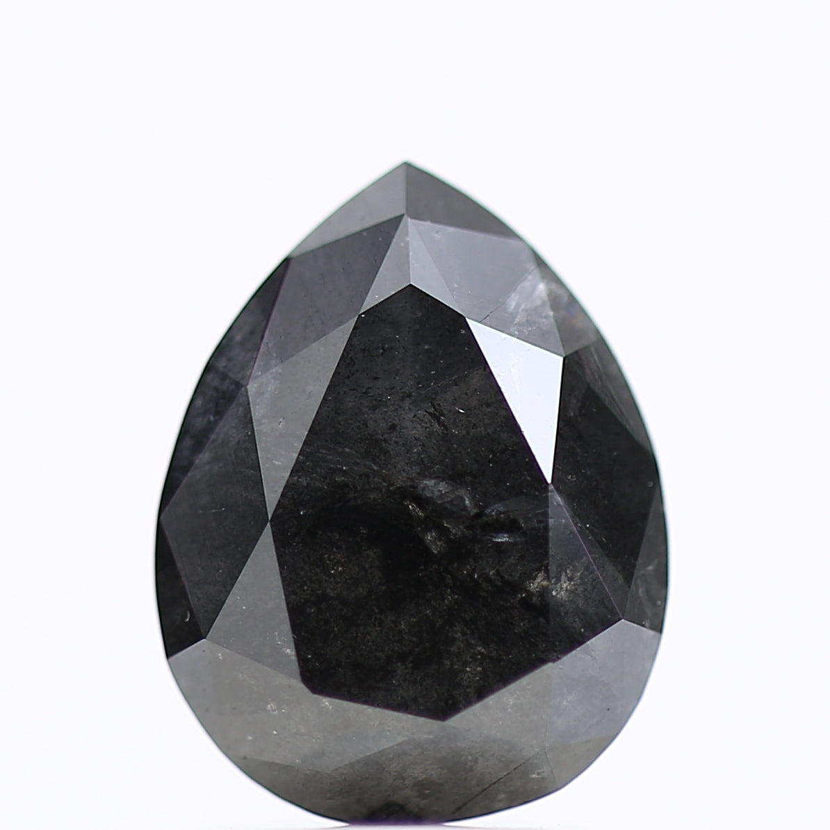1.84 Carat Gray Black Salt and Pepper Pear Diamond 9.16 MM