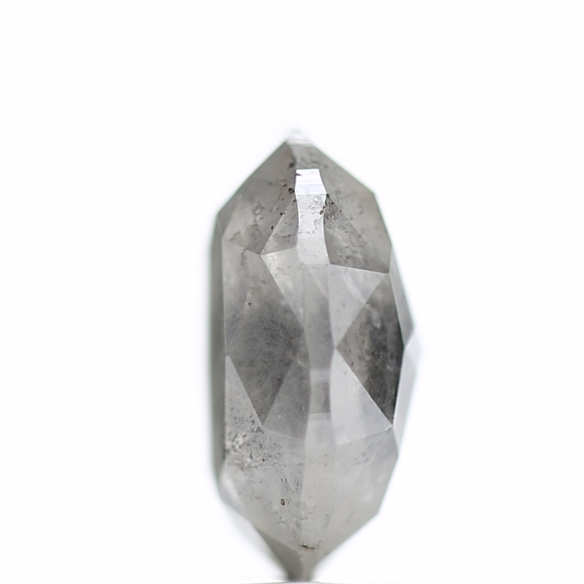 1.60 Carat Rose cut Fancy Gray Oval Salt and Pepper Diamond 8.52 MM