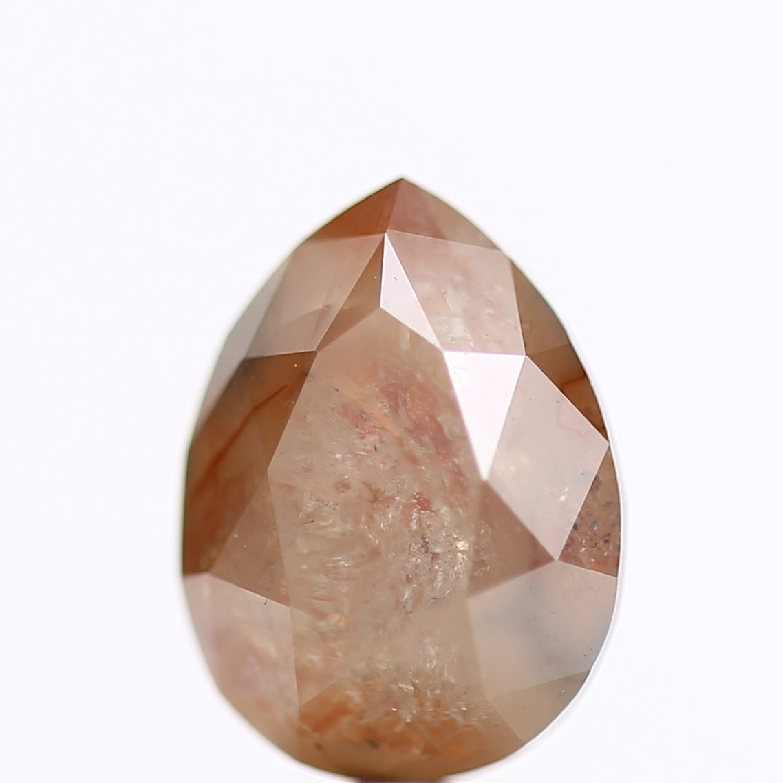 2.12 Carat Pear Cut Orange Salt And pepper Diamond 8.38 MM