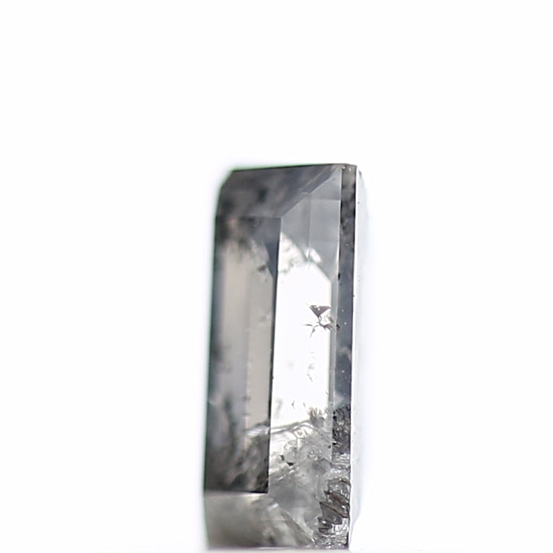 0.38 Carat Baguette Cut Salt & Pepper Diamond Gray Loose Diamond 5.25 MM