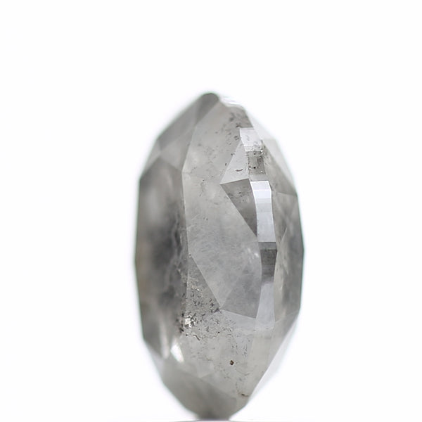 1.60 Carat Rose cut Fancy Gray Oval Salt and Pepper Diamond 8.52 MM