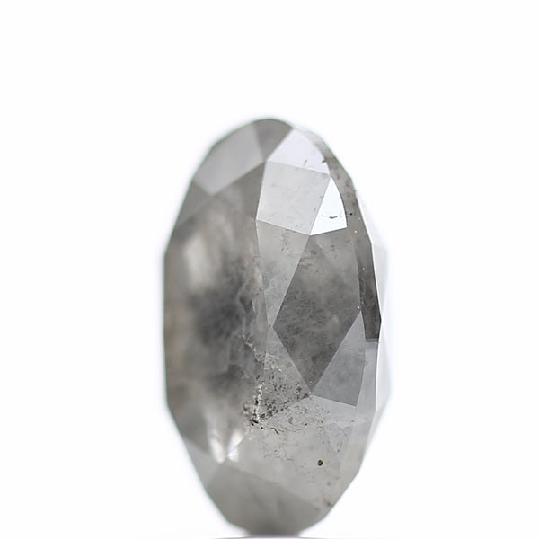 1.60 Carat Rose cut Fancy Gray Oval Salt and Pepper Diamond 8.52 MM