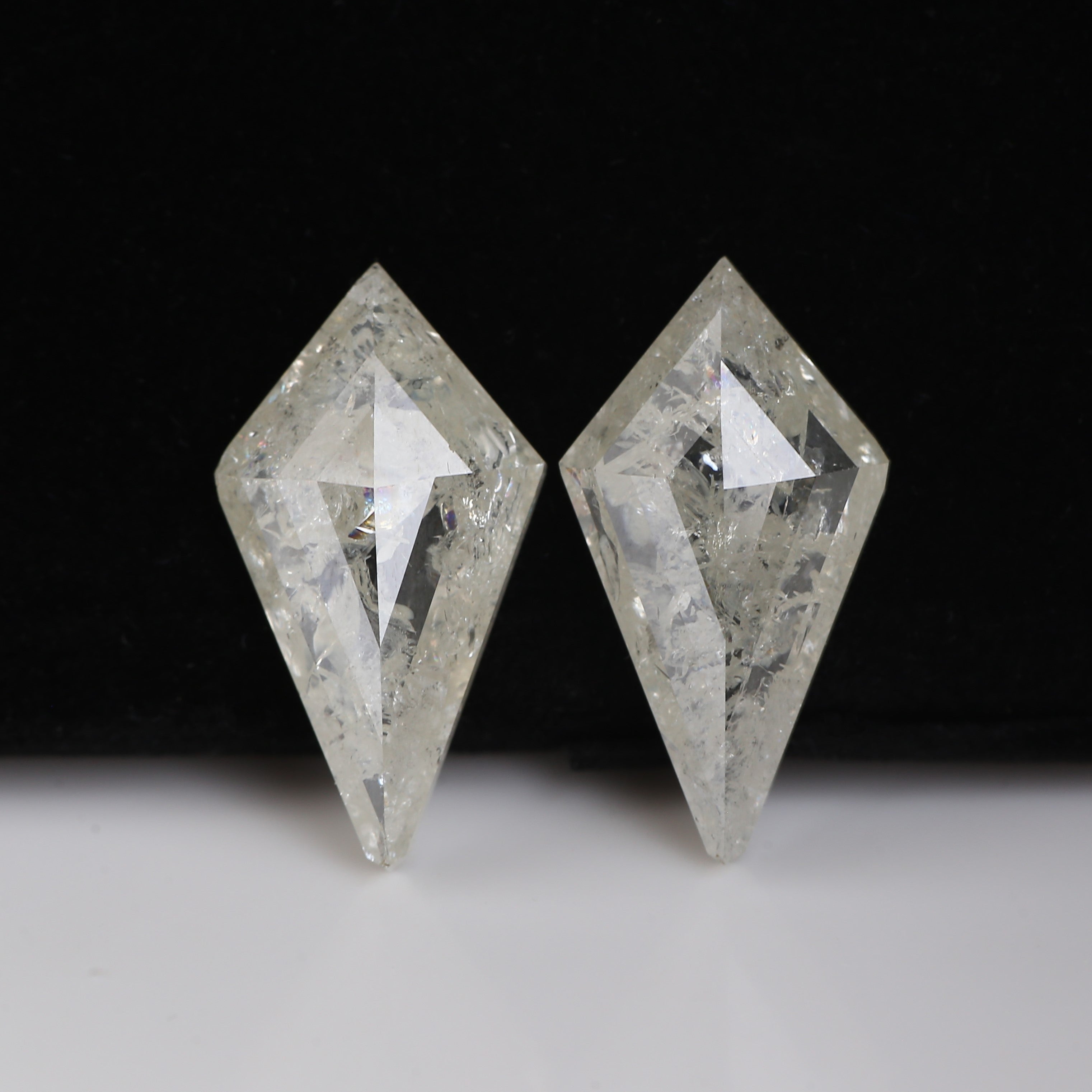 26 Carat Salt Pepper Diamond Pair Kite Natural