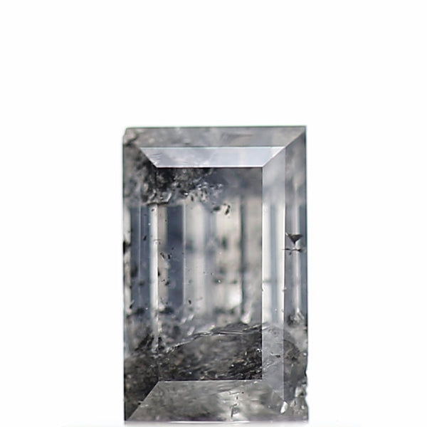 0.38 Carat Baguette Cut Salt & Pepper Diamond Gray Loose Diamond 5.25 MM