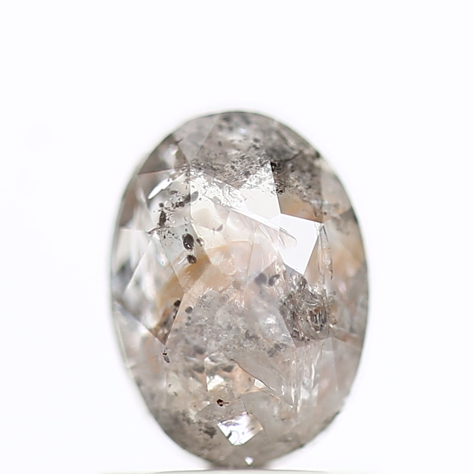 1 Ct Salt and Pepper Diamond Oval Natural Rose Cut 7.13 MM