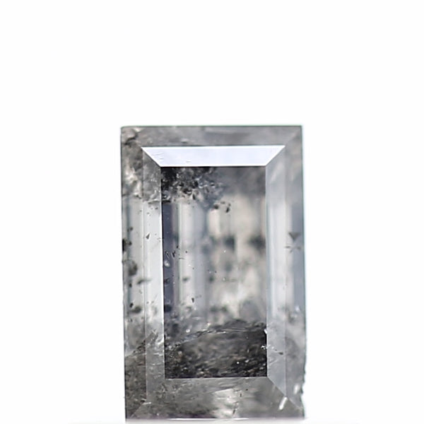 0.38 Carat Baguette Cut Salt & Pepper Diamond Gray Loose Diamond 5.25 MM