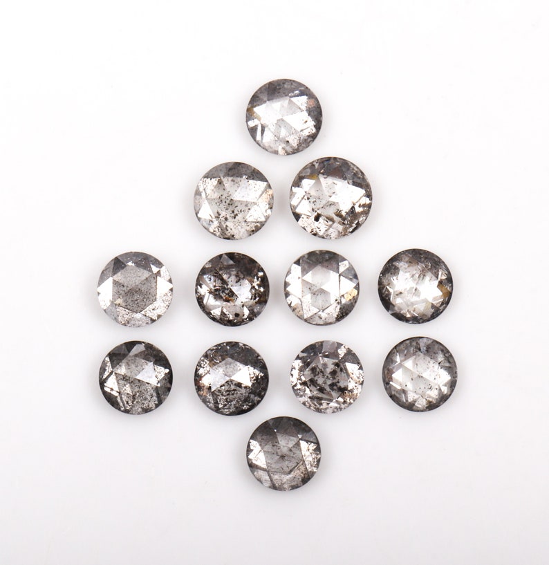 2 MM Salt and Pepper Rose Cut Diamond Handmade Jewelry Minimalist