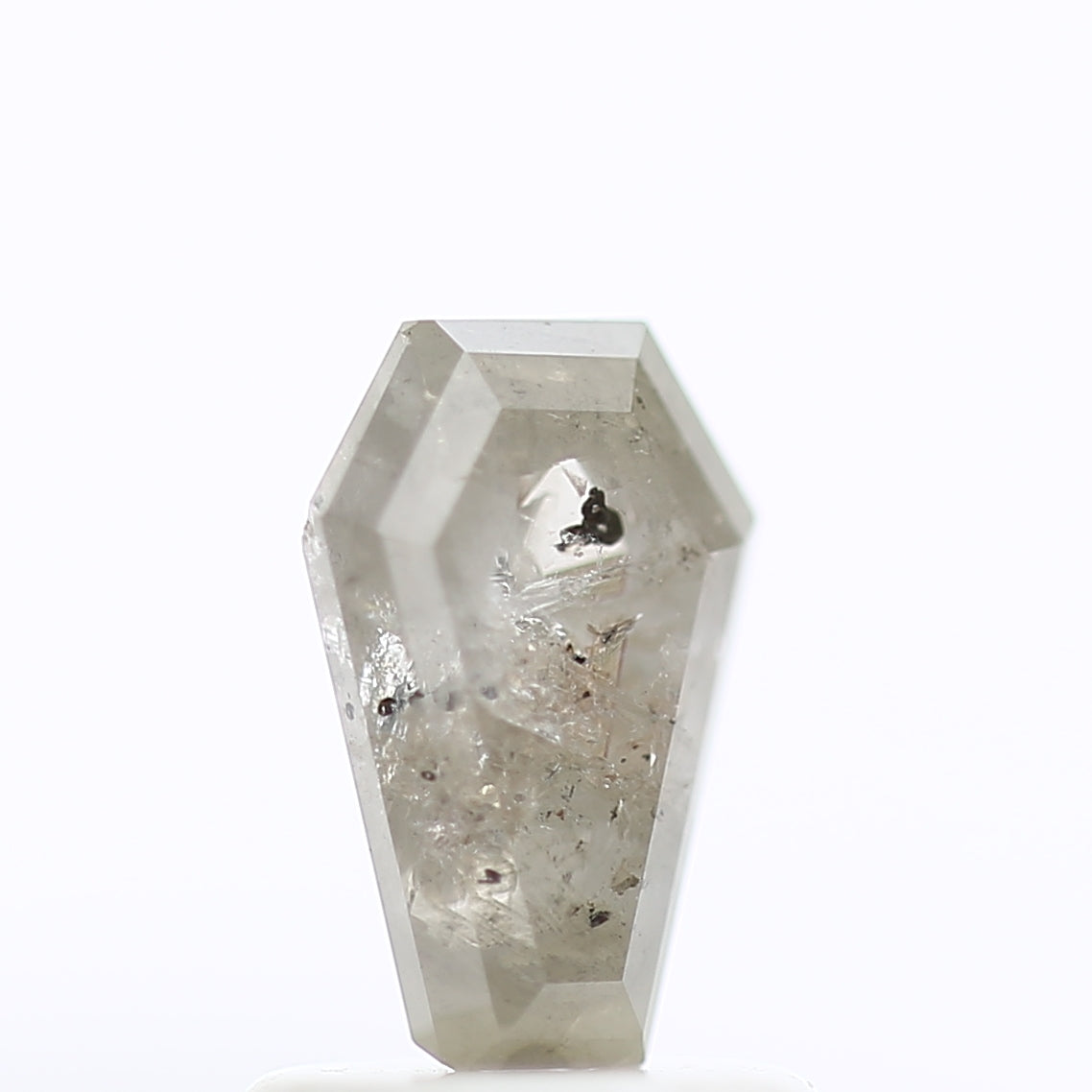 0.88 Carat Coffin Cut Fancy Gray Salt & Pepper Diamond 7.46 MM