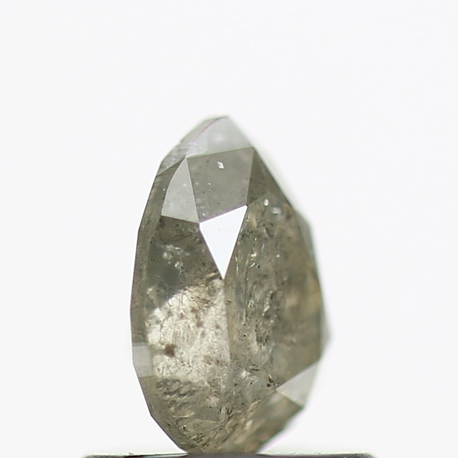 0.79 Carat Natural Pear Gray Salt and Pepper Diamond 6.43 MM