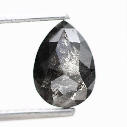 1.68 Carat Fancy Black Diamond Pear Shape For Engagement Ring