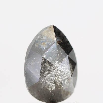 0.90 Carat Natural Pear Rosecut Gray Salt and Pepper Diamond SDM60