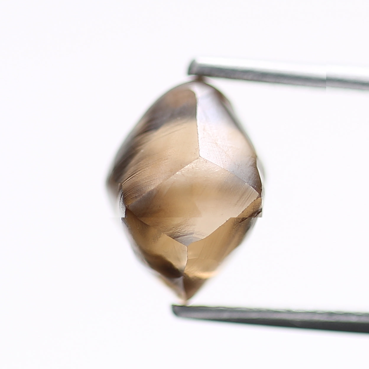 3.73 Carat Natural Octahedron Fancy Champagne Brown Rough Diamond 9.11 MM