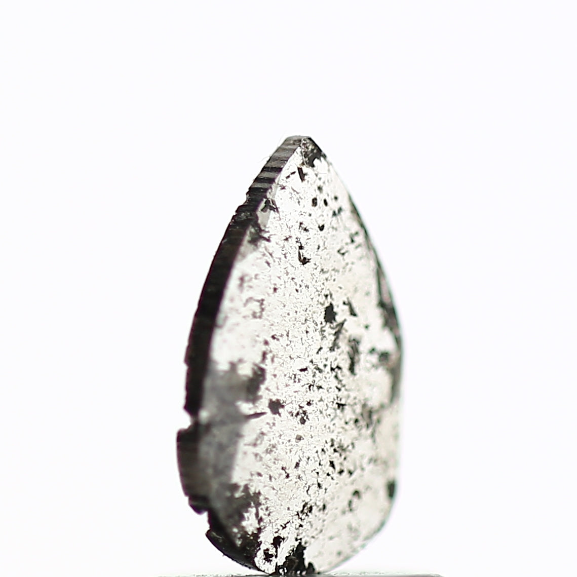 0.48 Carat Natural Pear Slice Gray Salt and Pepper Diamond SDM238