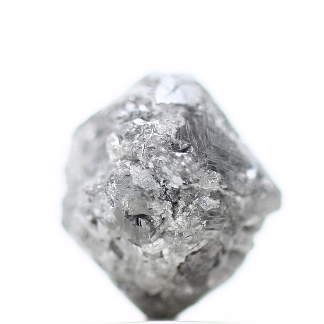 Sale 6mm Drilled Grey Raw Diamond Octahedron Crystal, Natural Rough Raw Uncut Diamond Crystal Briolette, DDS480