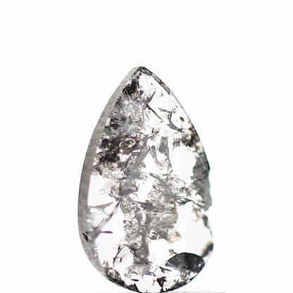 0.54 Carat Pear Slice Salt and Pepper Natural Diamond SDM979